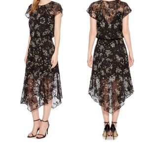 PARKER Tegan Sheer Asymmetrical Dress Size large worn once